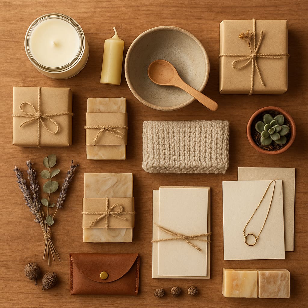 Handgemachte Geschenke Flatlay